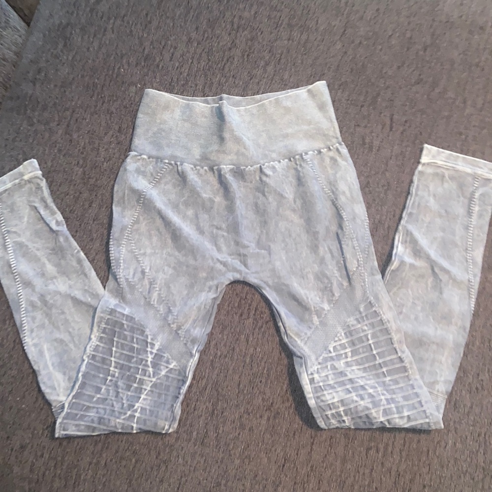 High waisted Grey moto leggings